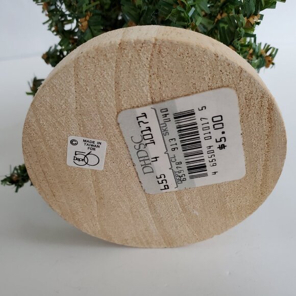 Lot of 5 Christmas Village Spruce Hemlock Trees Posable Bendable Wood Base - Picture 4 of 13